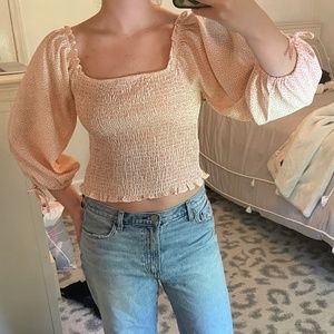 Princess Polly Coral and White Long Sleeve